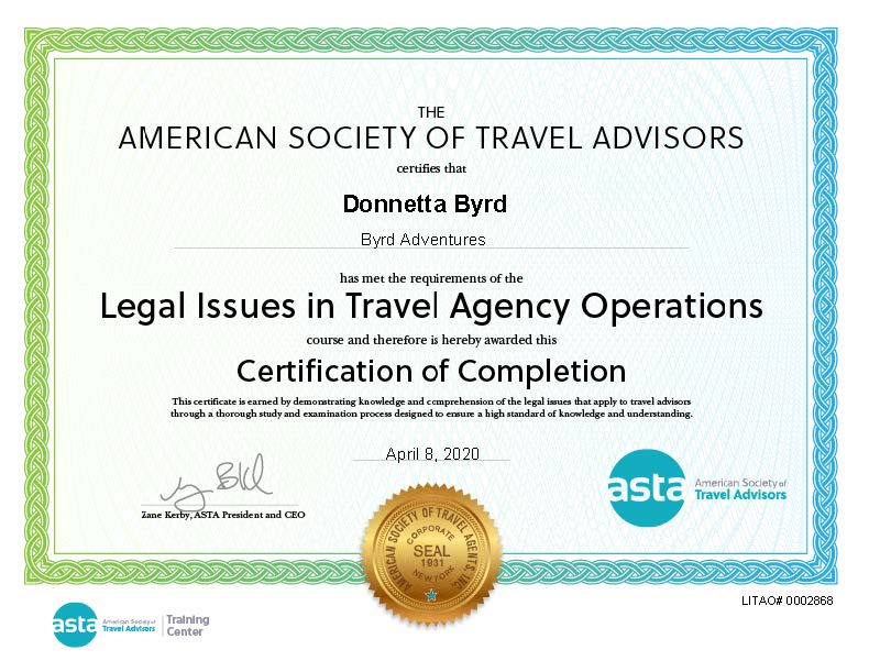 Legal Issues in Travel Agency Operations