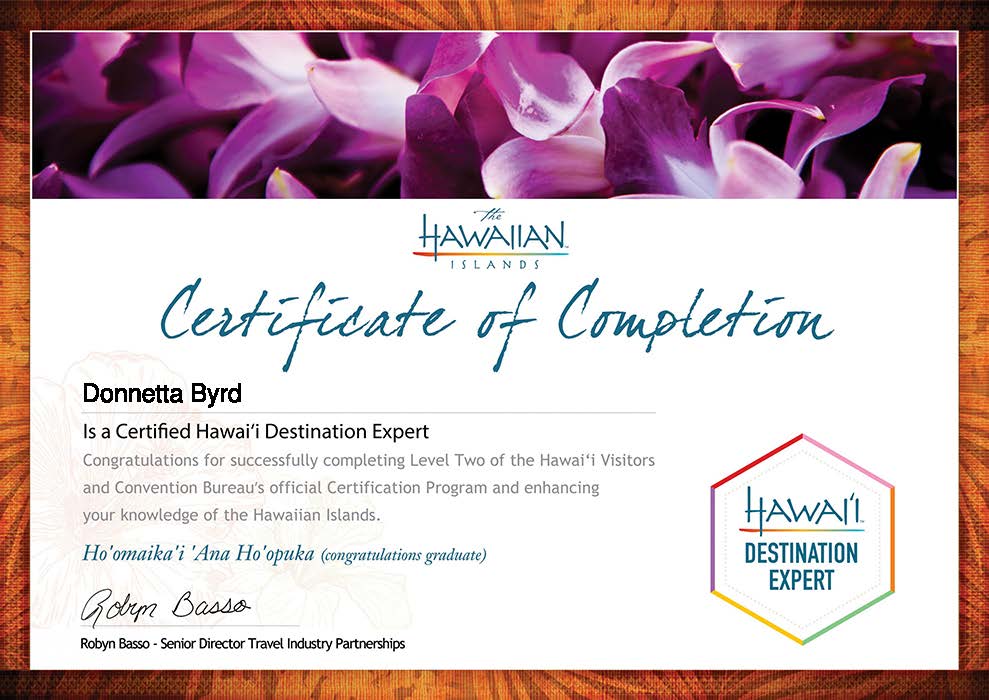 donnetta-byrd-hawaii-destination-expert-training-certificate