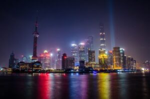 Skyline in China at night